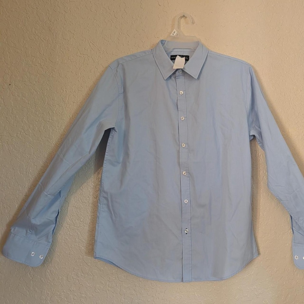 Beverly Hills Polo Club Mens Light Blue Long Sleeve Button Down Shirt Large NEW